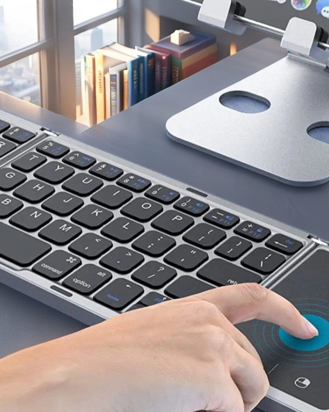 Seenda Foldable Wireless Bluetooth Keyboard Rechargeable Folding Portable Keyboards for PC Mac Smartphone Windows iOS Android