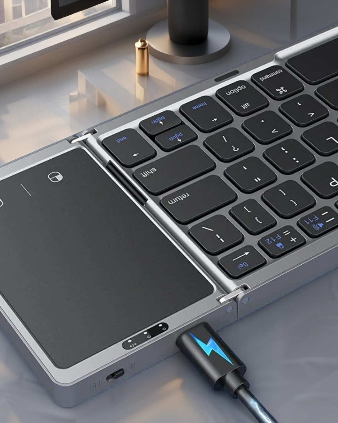 Seenda Foldable Wireless Bluetooth Keyboard Rechargeable Folding Portable Keyboards for PC Mac Smartphone Windows iOS Android