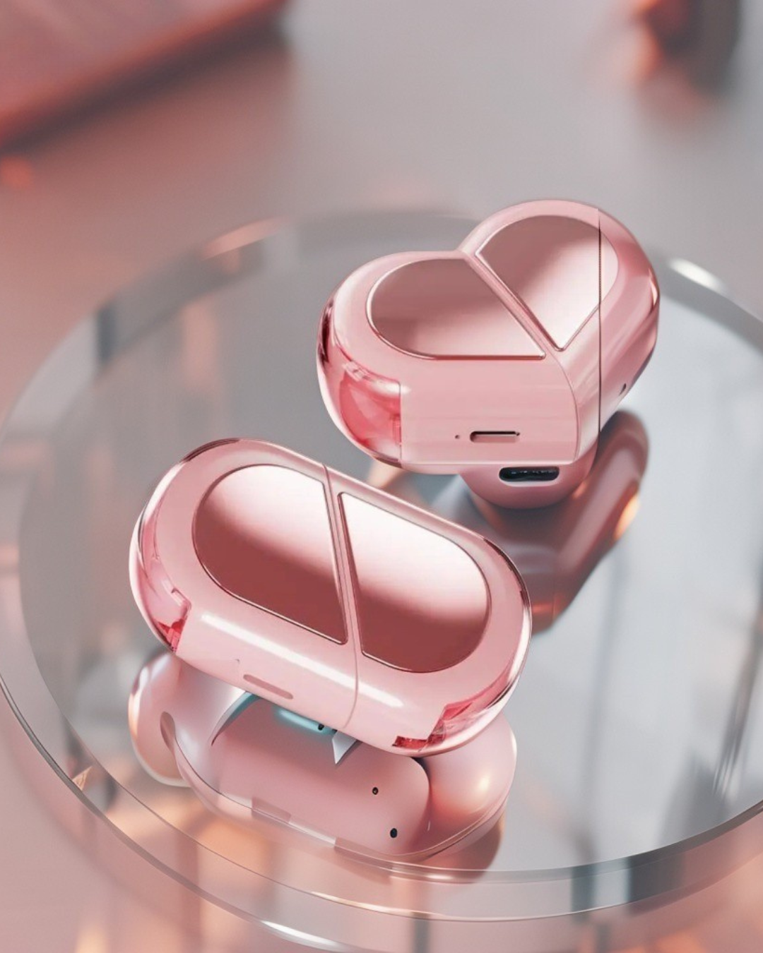 K520 Deformable Heart-shaped Mini Invisible Bluetooth Headset Intelligent Stereo Senseless Wearing Support Memory Pairing