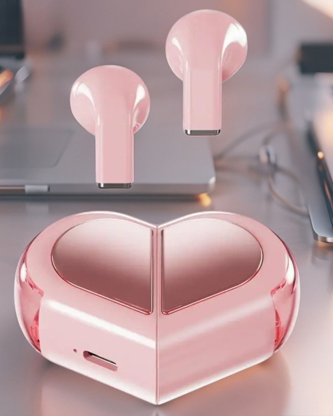 K520 Deformable Heart-shaped Mini Invisible Bluetooth Headset Intelligent Stereo Senseless Wearing Support Memory Pairing
