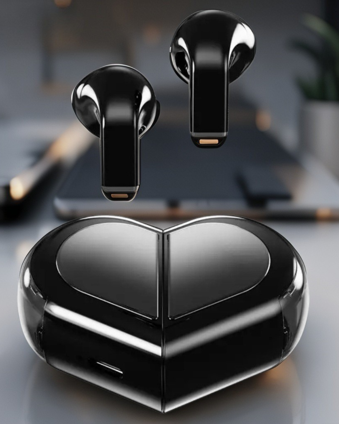 K520 Deformable Heart-shaped Mini Invisible Bluetooth Headset Intelligent Stereo Senseless Wearing Support Memory Pairing