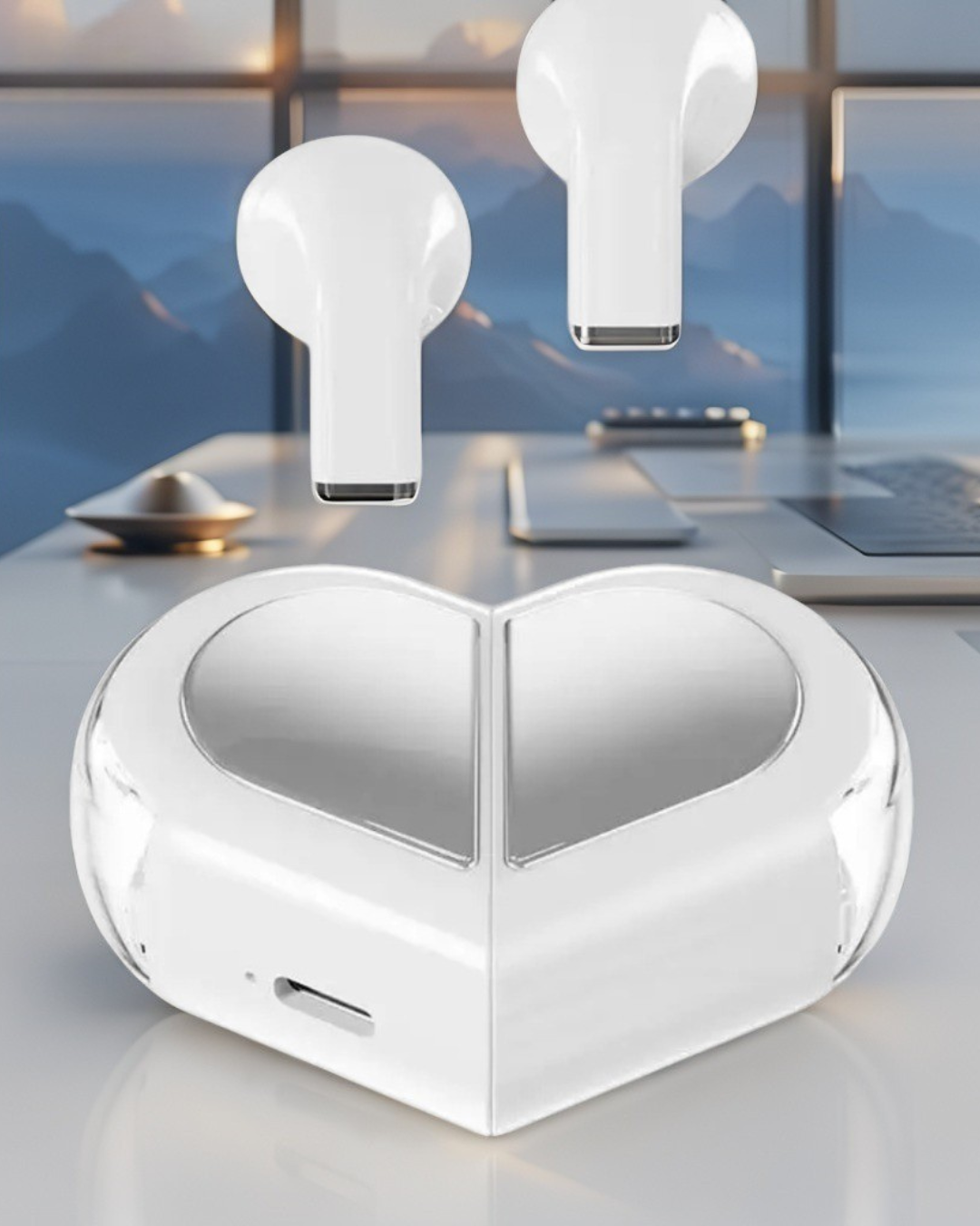 K520 Deformable Heart-shaped Mini Invisible Bluetooth Headset Intelligent Stereo Senseless Wearing Support Memory Pairing