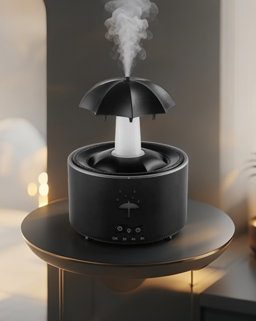 Rotating Umbrella Water Drop Air Humidifier with Colourful Night Lights Mute Spary Home Essential Oil Aroma Diffuser Humidifier
