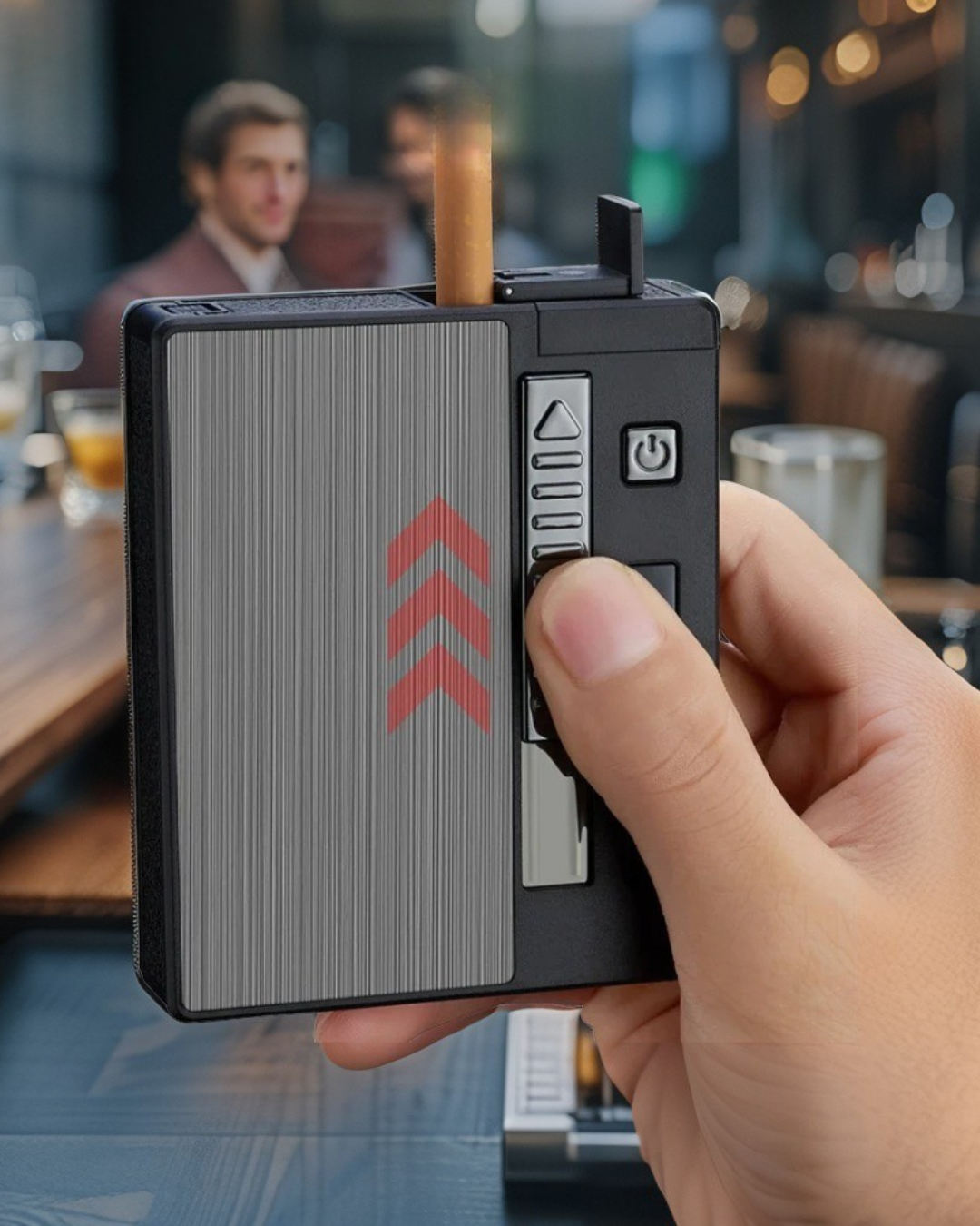 Double Arc Metal Cigarette Case Rechargeable Windproof Lighter Packs Full Pack of Cigarettes 20 PCS 10PCS Mens Gift