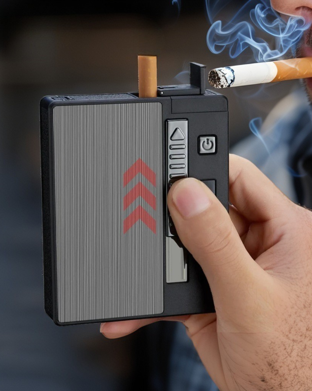 Double Arc Metal Cigarette Case Rechargeable Windproof Lighter Packs Full Pack of Cigarettes 20 PCS 10PCS Mens Gift