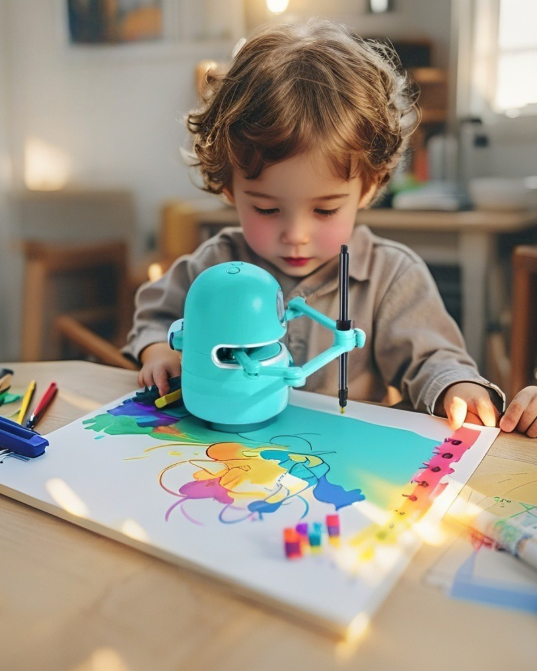 Kids Innovative Drawing Robot Technology Automatic Painting Learning Art Training Machine Intelligece Toys Quincy Robot Artist