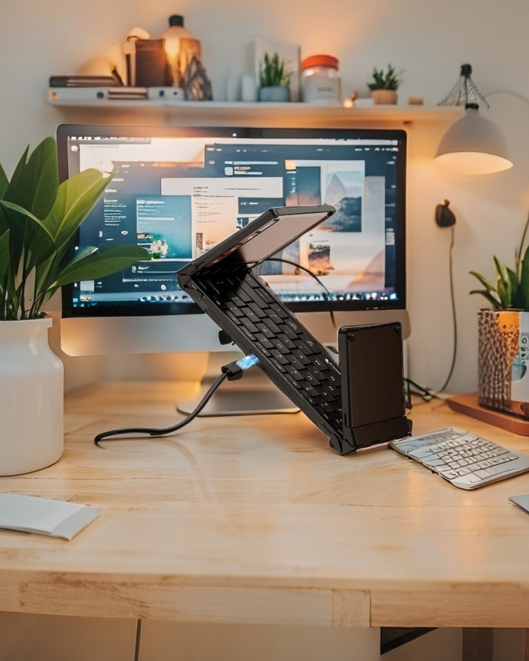 ProtoArc XK01 TP Foldable Keyboard with Touchpad Folding Bluetooth Travel Keyboards for iPad iPhone Laptop PC Tablets
