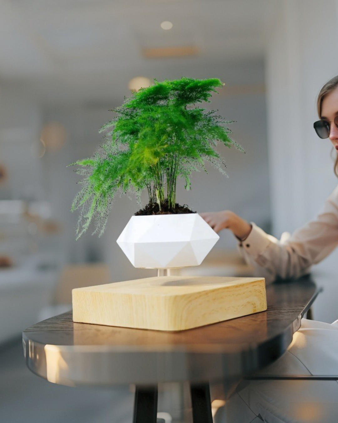 Fast Shipping Magnetic Suspension Flower Pot Levitating Air Bonsai Plant Succulent Patio Decoration Desktop Christmas Gift