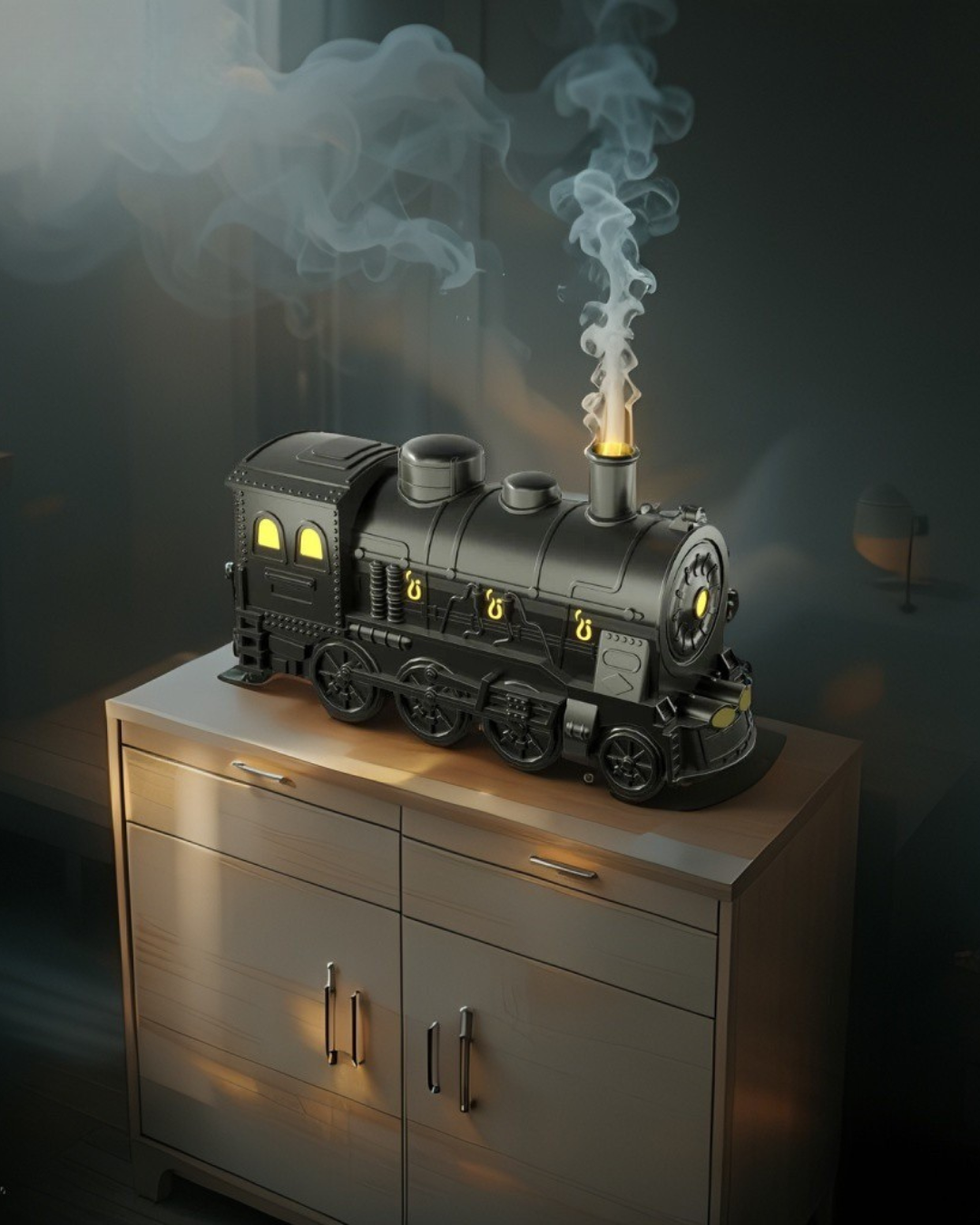 Steam Train Essential Oil Diffuser with Light 300ml Train Humidifier Diffuser Ultra Quiet Train Humidifier Steam Train Diffuser
