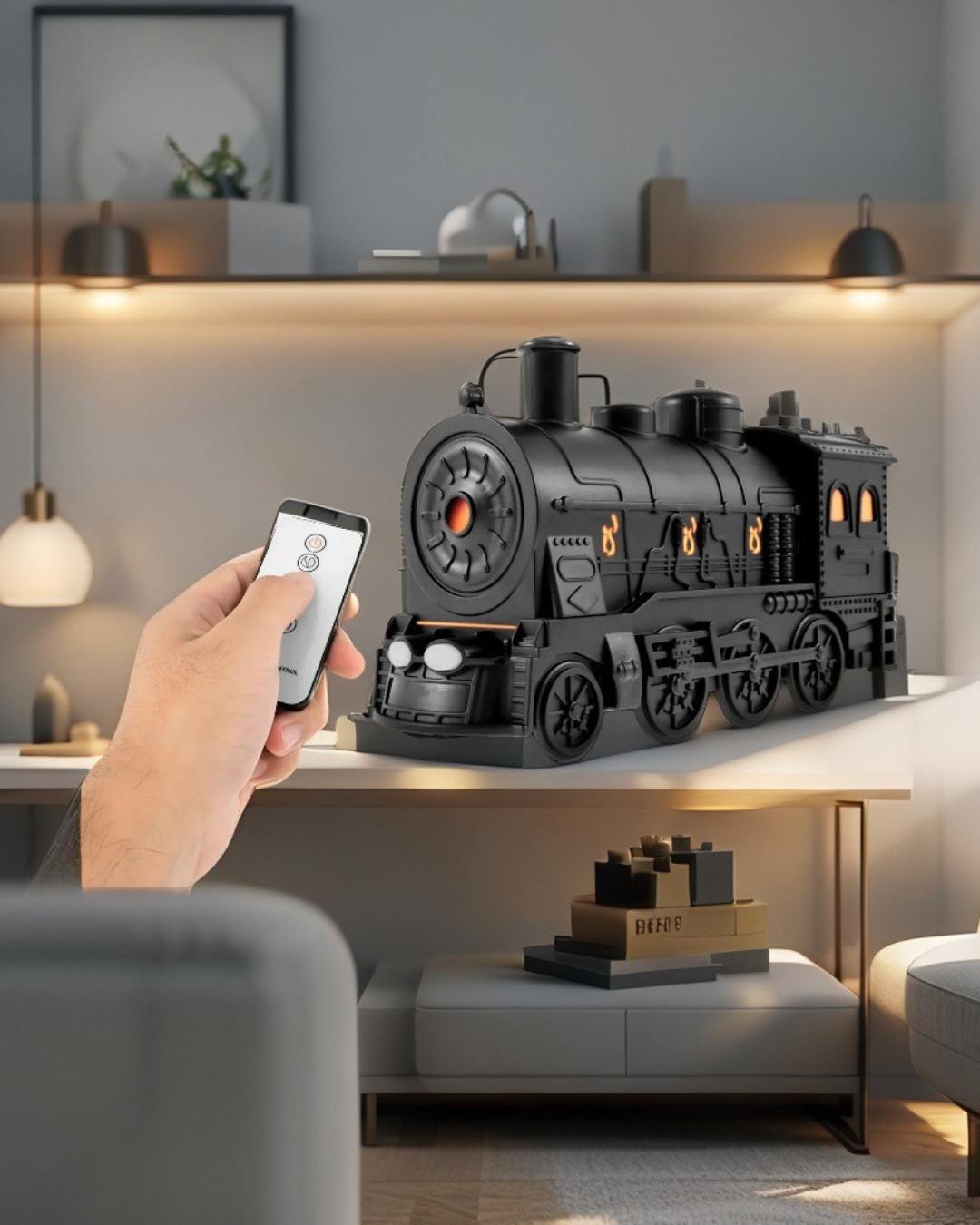Steam Train Essential Oil Diffuser with Light 300ml Train Humidifier Diffuser Ultra Quiet Train Humidifier Steam Train Diffuser