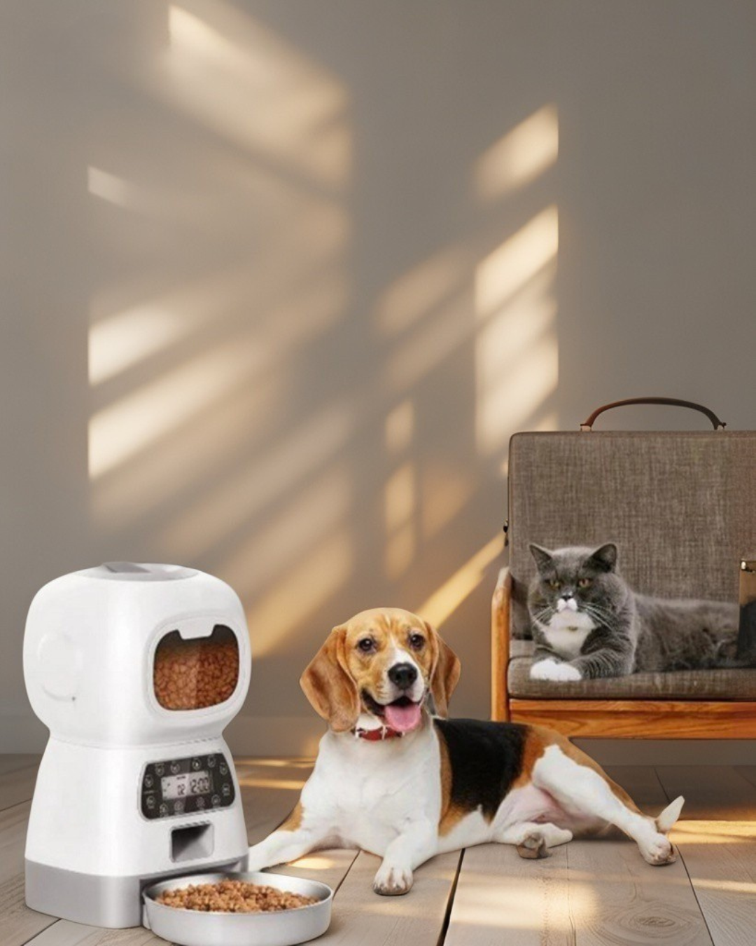3.5L Total Control Over Your Pet's Feeding! Automatic Feeder With Wi-Fi & Voice Recorder.