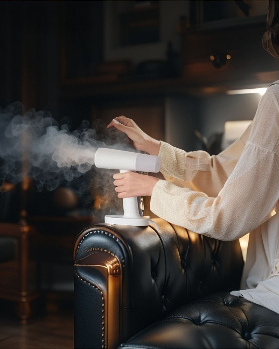 Défroisseur à vapeur portatif intelligent avec suspension électrique et élimination des acariens