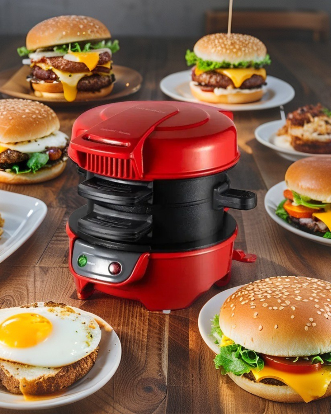 Household Breakfast Machine Portable Mini Hamburg Sandwich Muffin Bread Maker With Non Stick Egg Cooker Ring 220V Waffle Machine