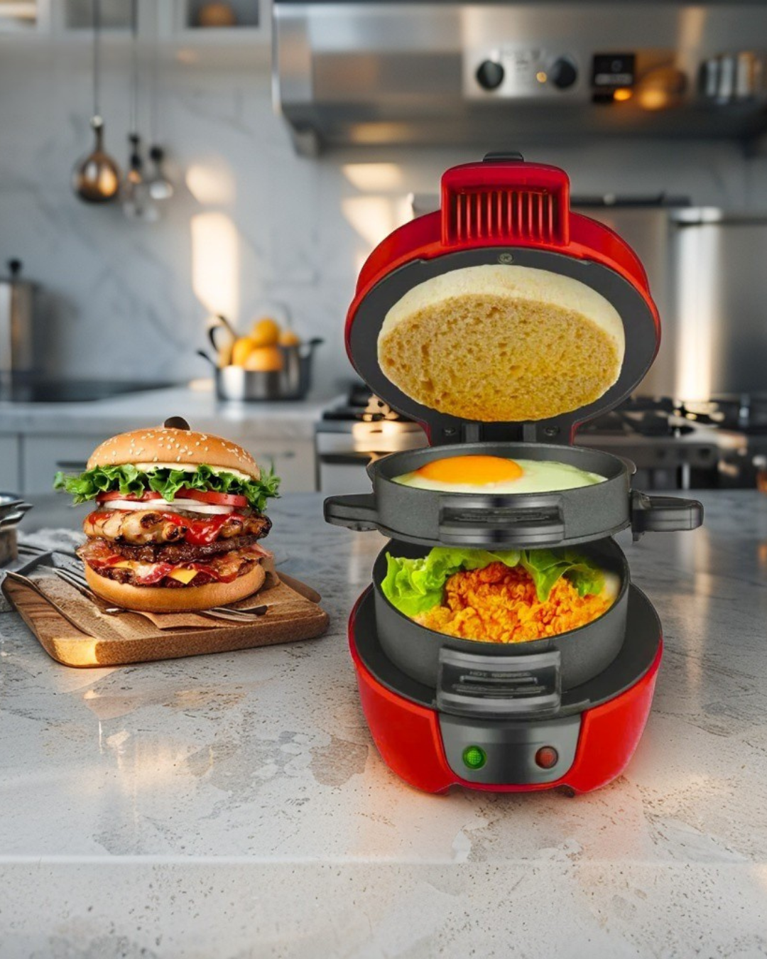 Household Breakfast Machine Portable Mini Hamburg Sandwich Muffin Bread Maker With Non Stick Egg Cooker Ring 220V Waffle Machine