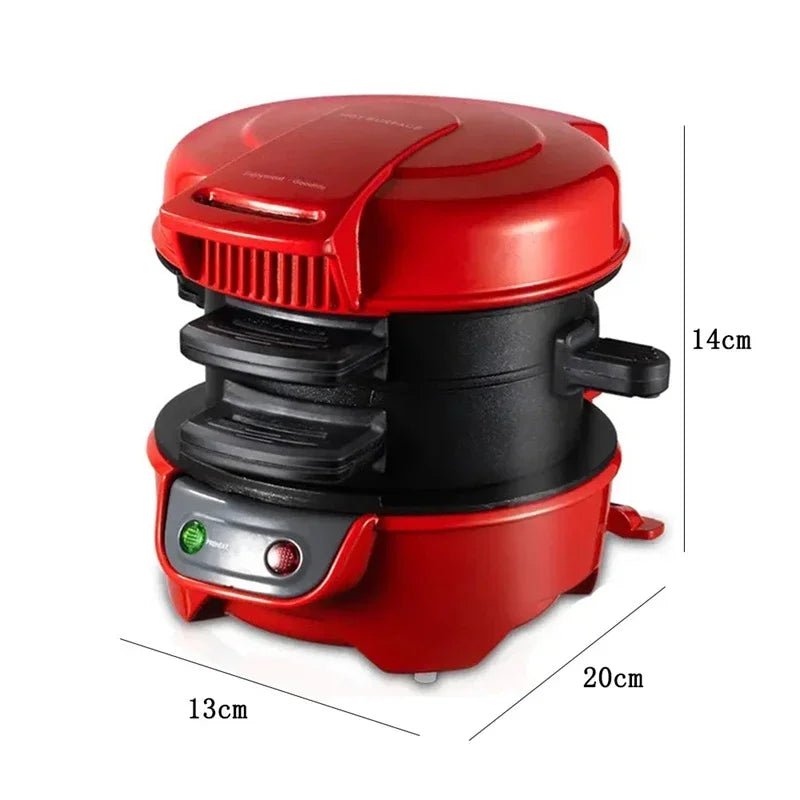 Household Breakfast Machine Portable Mini Hamburg Sandwich Muffin Bread Maker With Non Stick Egg Cooker Ring 220V Waffle Machine