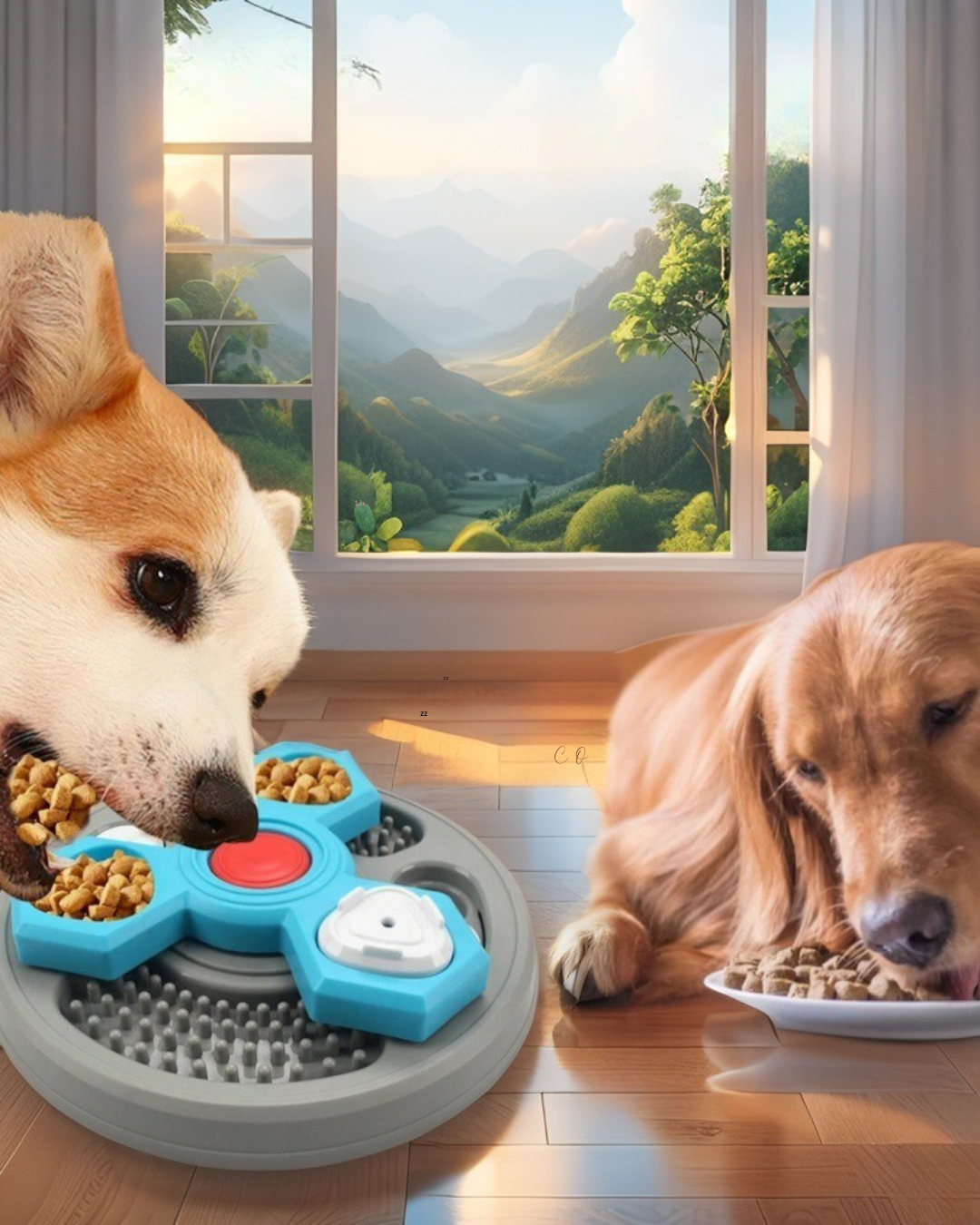 2-Layers Dog Puzzle Toys Slow Feeder Food Dispenser Interactive Increase Puppy IQ Anti-Choking Tableware Dog Licking Plates