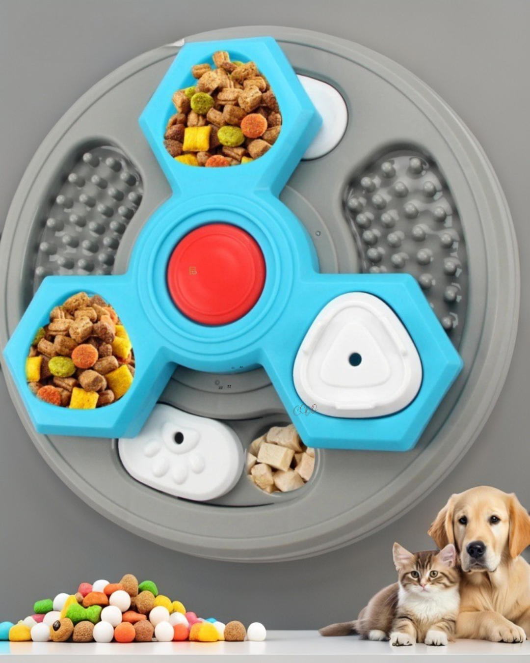 2-Layers Dog Puzzle Toys Slow Feeder Food Dispenser Interactive Increase Puppy IQ Anti-Choking Tableware Dog Licking Plates