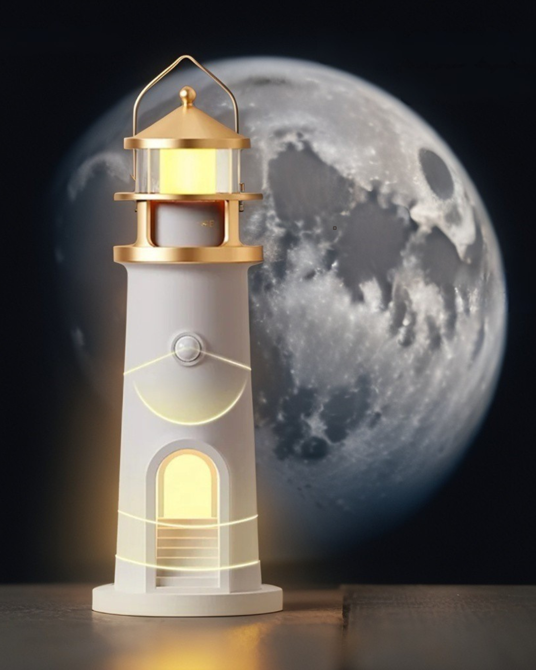 Moon Projection Lighthouse Night Lights Motion Sensor Dimmable Timing Ambient Night Lamp Bluetooth Music Christmas Birthday Gift