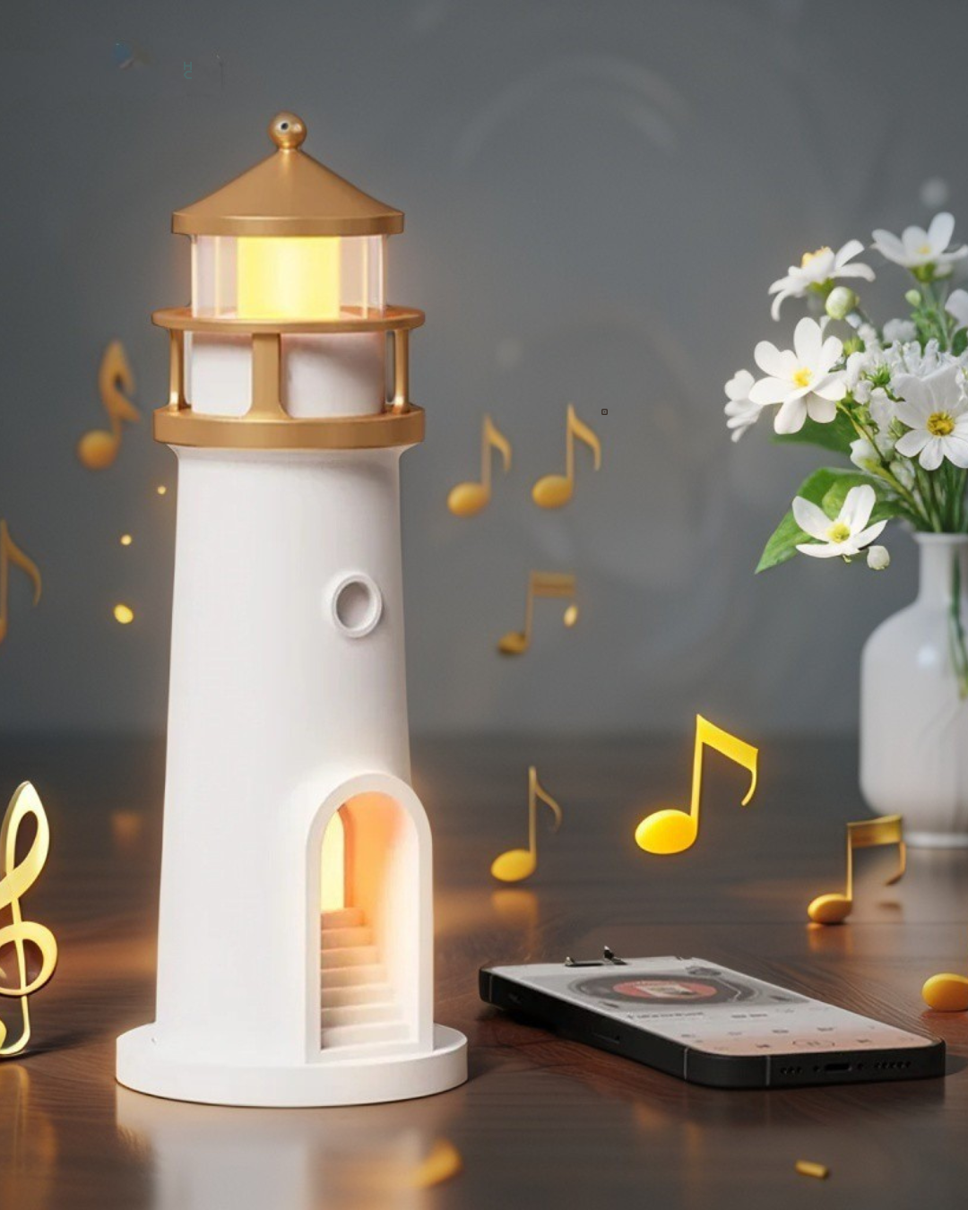 Moon Projection Lighthouse Night Lights Motion Sensor Dimmable Timing Ambient Night Lamp Bluetooth Music Christmas Birthday Gift