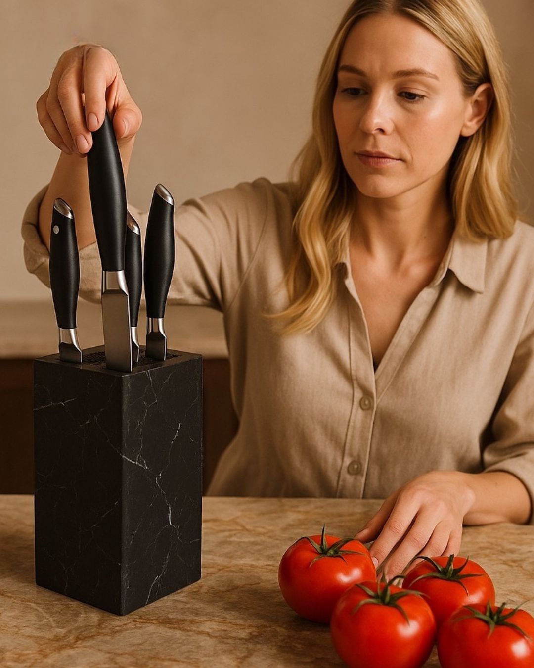 Plastics Knife Block Holder Free Inserting Kitchen Storage Stand Black White Chef Knife Rack With Bristles Table Organizer Tool