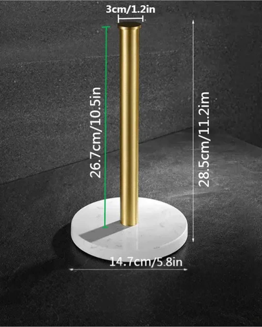 MarbleFlow: Elegant Vertical Paper Towel Holder for Modern Kitchens