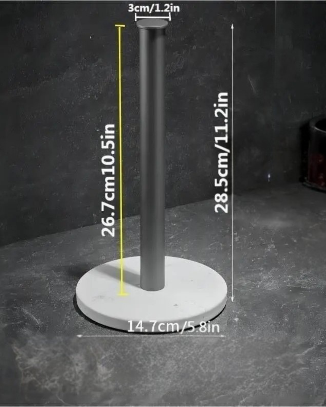 MarbleFlow: Elegant Vertical Paper Towel Holder for Modern Kitchens