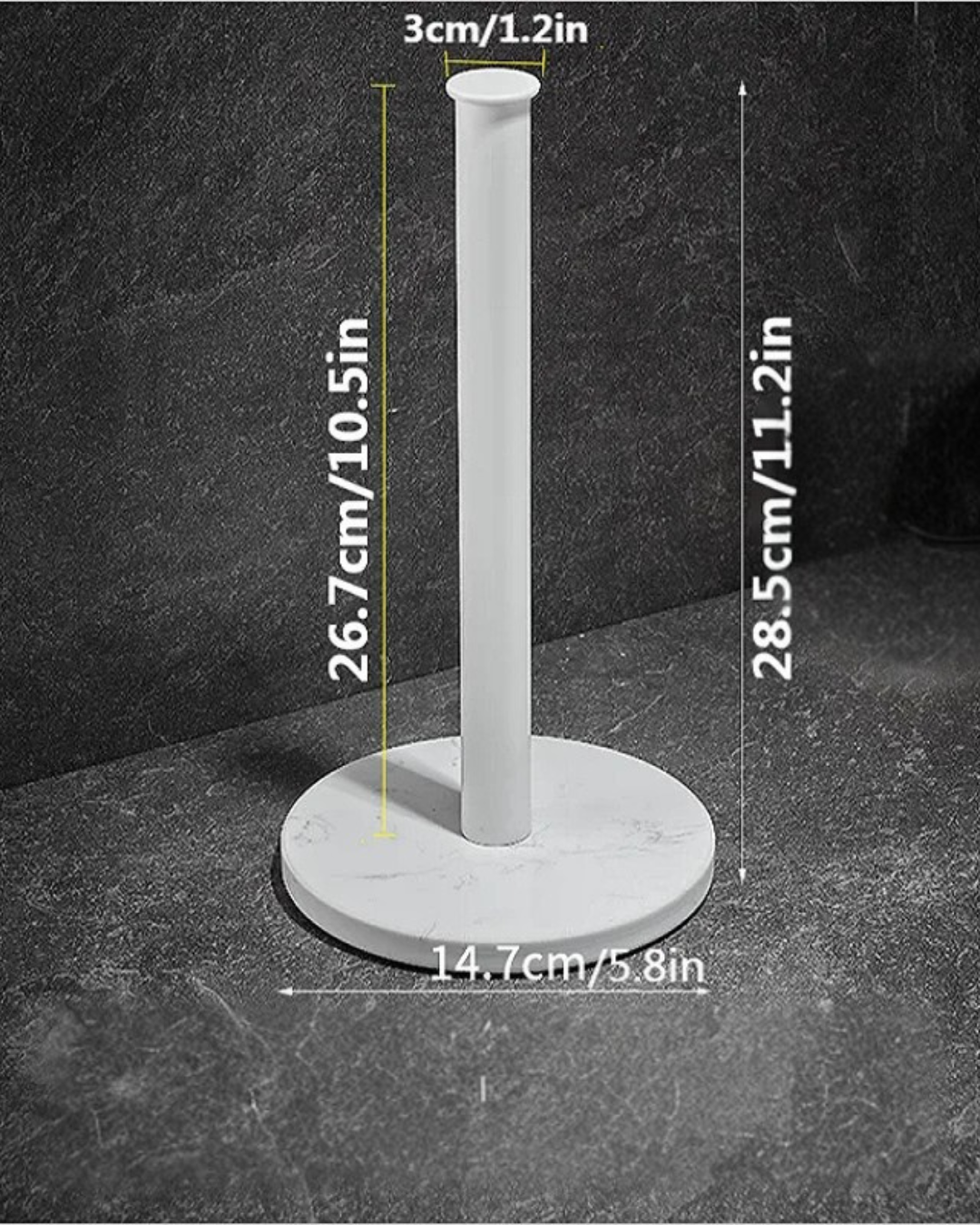 MarbleFlow: Elegant Vertical Paper Towel Holder for Modern Kitchens