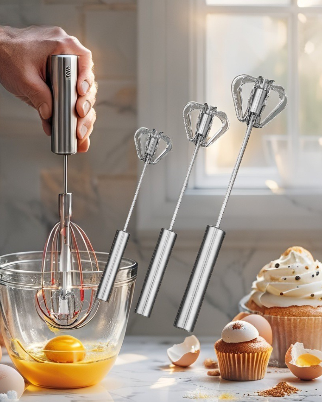 SpinMaster: Semi-Automatic Egg Whisk for Effortless Mixing