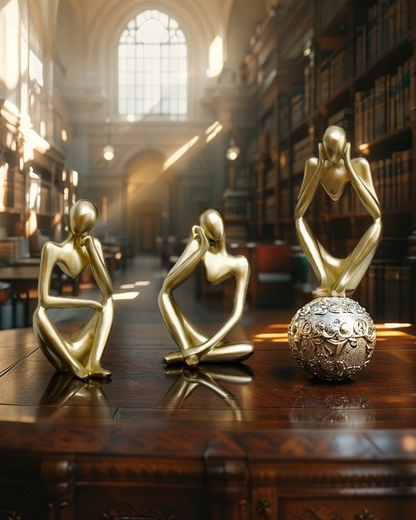 Nordic Unity: Abstract Couple Sculpture for Modern Decor