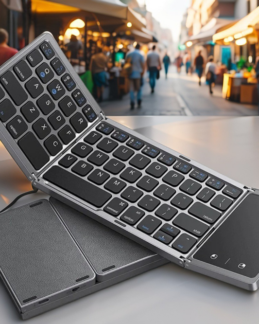 Seenda Foldable Wireless Bluetooth Keyboard Rechargeable Folding Portable Keyboards for PC Mac Smartphone Windows iOS Android