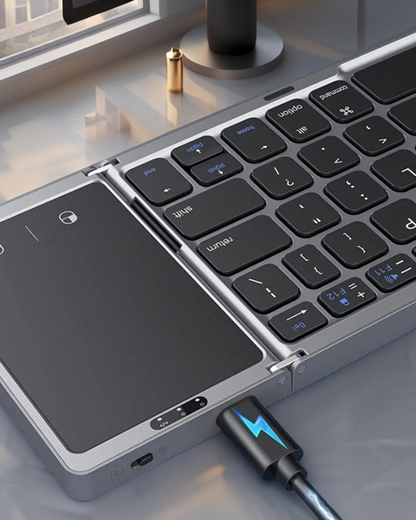 Seenda Foldable Wireless Bluetooth Keyboard Rechargeable Folding Portable Keyboards for PC Mac Smartphone Windows iOS Android