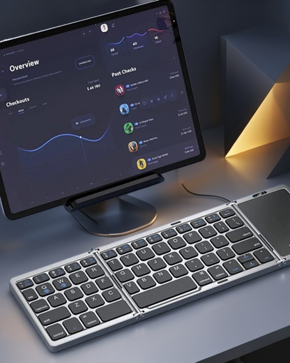 Seenda Foldable Wireless Bluetooth Keyboard Rechargeable Folding Portable Keyboards for PC Mac Smartphone Windows iOS Android