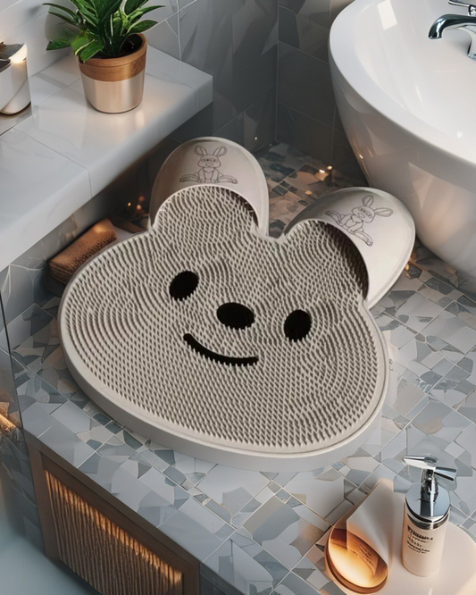 “Home Spa: 3-in-1 Silicone Massage Mat – Relaxation, Safety & Self-Care Every Shower!”