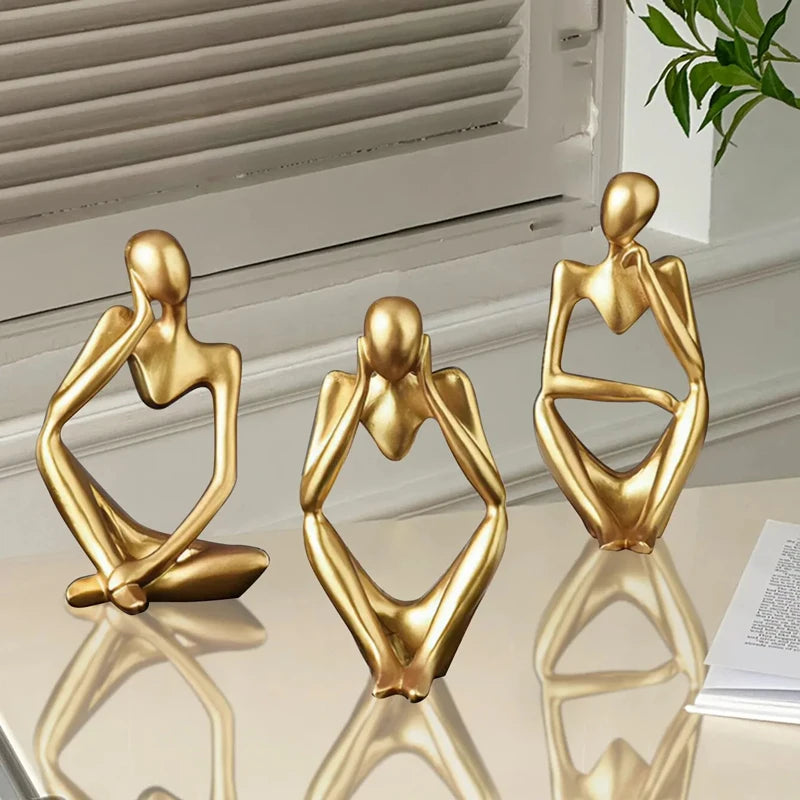 Nordic Unity: Abstract Couple Sculpture for Modern Decor