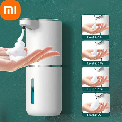 Automatic Soap Dispenser – A smart foam dispenser with a sleek modern design, featuring USB charging for convenience.