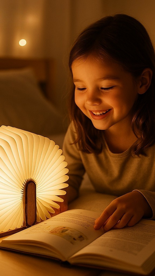 LED Wooden Book Lamp Children Reading light USB Bedside Table Lamp 3 Color Bedroom Art Decor Night Light for Kids Birthday Gift