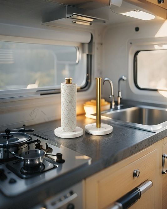 MarbleFlow: Elegant Vertical Paper Towel Holder for Modern Kitchens