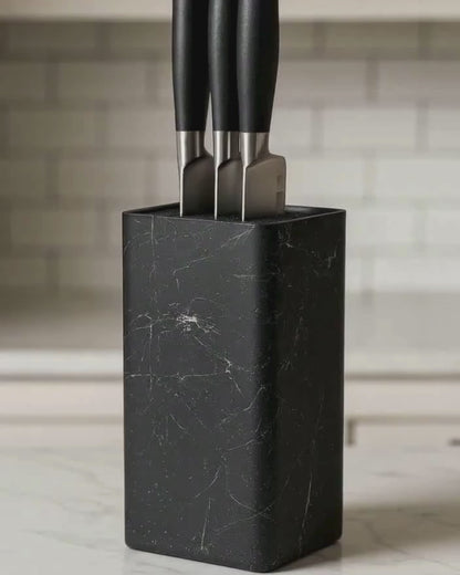 Plastics Knife Block Holder Free Inserting Kitchen Storage Stand Black White Chef Knife Rack With Bristles Table Organizer Tool